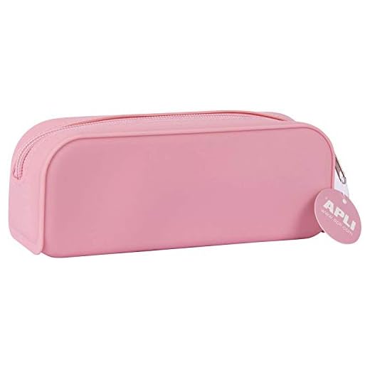 APLI 18417 - Estuche multiusos de silicona Nordik Collection - ROSA - Estuche escolar de 185 x 75 x 55 mm