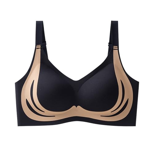 PINTUTU Ropa Mujer - Sujetador Reductor con Aros Sostenes De Mujer Sujetador Shock Absorber Sujetador Deportivo Algodon Corset Marron Sujetador con Push-up para Mujer