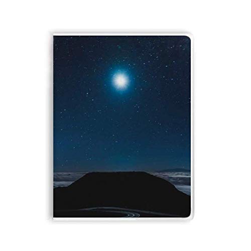 Carnet de notes lune et ciel nuit style art déco avec couverture souple gomme