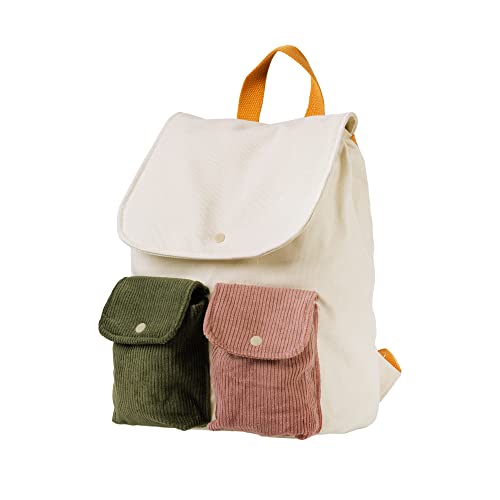 NoahStudio&Co Backpack for Girls,13 x 10 x 6 Inch Toddler backpack, Toddler backpack for Girls, Adjustable Shoulder Straps Kid Backpack, Natural Canvas, Dusty Pink, Olive Green, Mustard Yellow, Mini