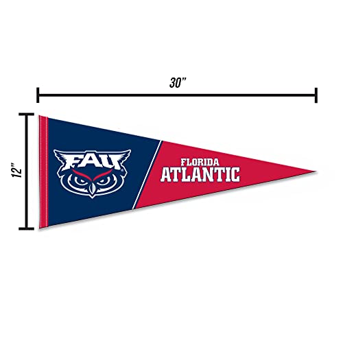 rico industries ncaa florida atlantic owls exclusive 1234 x 3034 soft felt pennant - ez to hang - home dcor game room man cave bed room