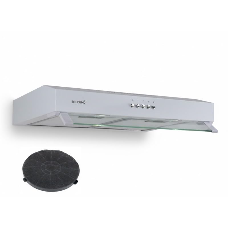 Hotte casquette Rivage 60 cm en blanche - Performance A+ design extra-plat Beldeko