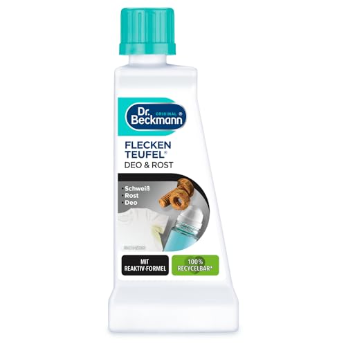 Dr. Beckmann Fleckenteufel Rost & Deo | Spezialfleckentferner gegen Rost-, Deo- und Schweiß-Flecken | 50 ml | Wasser
