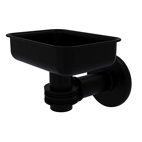 Allied Brass 2032D-BKM Continental Collection Wall Mounted Holder with Dotted Accents Soap Dish, Matte Black