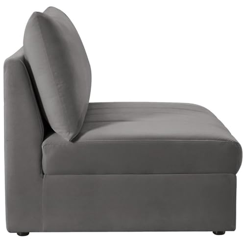 Sillón Modular Terciopelo Gris Sin Brazo miniatura 7