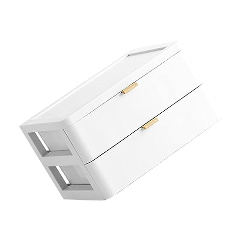 Gogogmee シー 卓上収納ボックス 引き出し収納ボックス 多層 家用 オフィス 化粧品 事務用品 整理 白