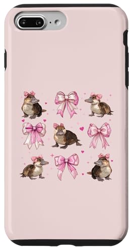 カモノハシ 動物 女の子 ピンク コケット リボン スマホケース iPhone 7 Plus/8 Plus 用