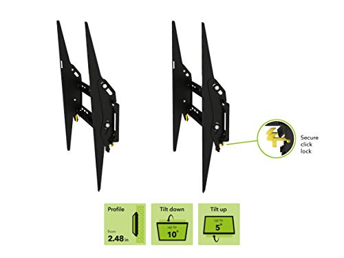 Avf El801B-A Adjustable Tilt, Low Profile Tv Mount For 30-Inch To 80-Inch Tvs, Black, Fits Most 40”, 42”, 46”, 47”, 50”, 55”, 60”, 65”, 70”, 75”, 80”. Universal Bracket And Vesa 50X50 To 600X400 #TOP1