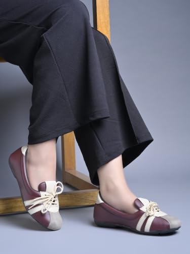 Image of Shoetopia Classic Lace-Up Ballet Flats for Women Fashion Sandals for Casual, Party & Daily Footwear