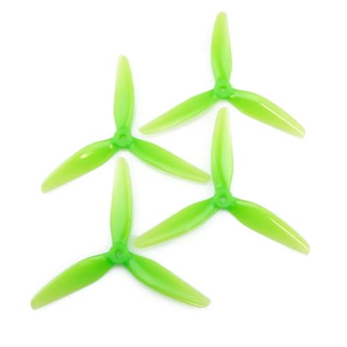 8pcs HQProp 5.5X3.5X3 5035 5 Inch 3-Blade Propellers Set (4X CW / 4X CCW) Poly Carbonate (Green)