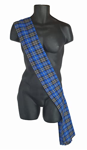 Écharpe tartan traditionnelle pour adultes 1,8 m (177,8 cm) Accessoire de déguisement [6 couleurs], Chasse bleue, 6ft