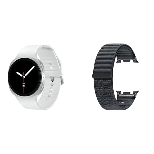 Image of Samsung Galaxy Watch 8 (2025) 44mm Bluetooth Smartwatch, Silver w /Free Fabric Band, M /L, Graphite