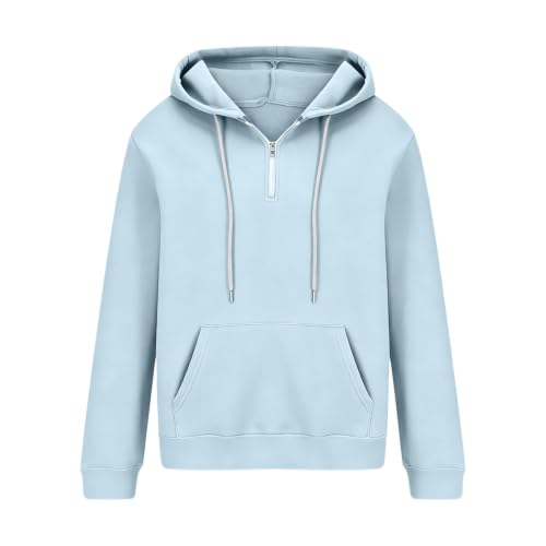 Winter Hoodie for Men Quarter Zip Long Sleeve Fleece Sweatshirt with Pocket - image 7