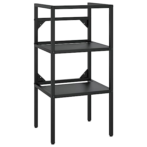 vidaXL Estructura de Lavabo Cuarto de Baño Soporte Aseo Lavamanos Inodoro Fregadero Almacenamiento Muebles de Hierro Negro 40x38x83 cm