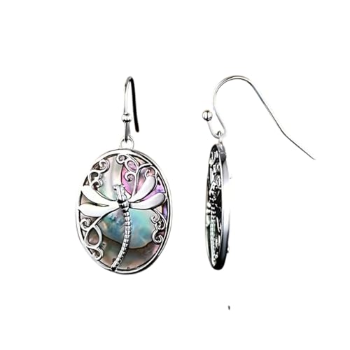New 2026 1 Pair/ethnic Abalone Shell Dragonfly Earrings Fashionable Women's Jewelry Gift Fashion Accessories Creative