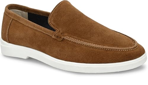 Image of Men Classic Suede Leather Loafers - Cushioned Comfort, Durable Sole & Everyday Luxury