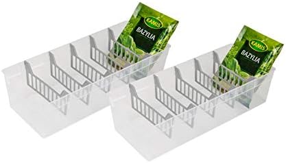 Orion Group Gewürzorganizer 2er Set - Küchenaufbewahrung Mit Trennwänden Grau