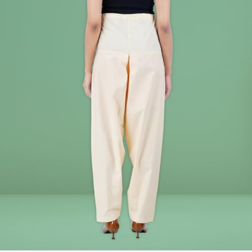 Image of Happy Bunny Salwar Pant - Modern Style Pure Cotton for Women - Ethnic Semi Patiala Trouser - Office,Home - All Day Comfort Wear with Drawstring