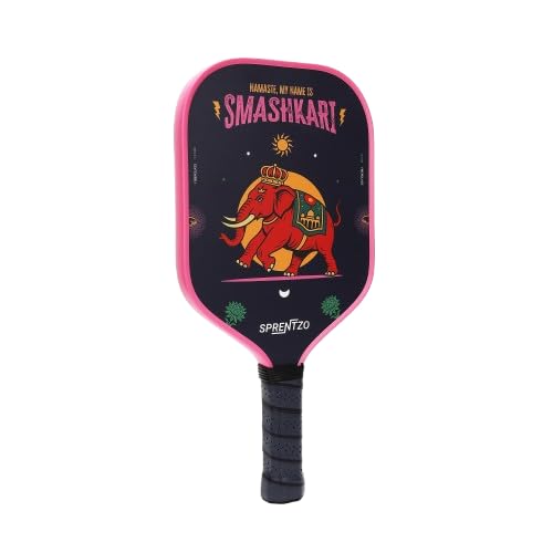 Smashkari Elephant 16Mm Pickleball Paddle | Fibreglass Face | High Stability Beginners Racket | Multicoloured-image-15