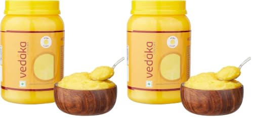 Image of Amazon Brand - Vedaka Cow Ghee | 1 L Jar | Rich Aroma (Pack of 2)