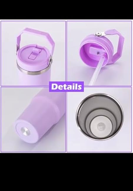 30oz Stainless Steel Insulated Sublimation Matte Travel Coffee Mug Tumbler with Handle, Hot or Cold Drinks (purple)