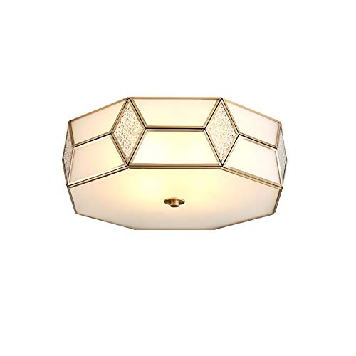 Plafonnier moderne laiton 4 lumières, lustre vintage pour salon chambre cuisine cuivre 45cm