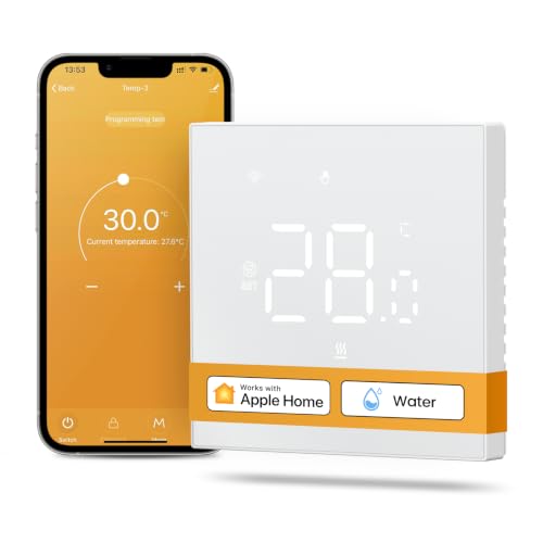 MIUCDA MIUCDA Smart Thermostat Matter, WiFi Wasser Fussbodenheizung Raumthermostat Digital Heizungsthermostat Kompatibel mit Homekit，Alexa, Google Home，SmartThing