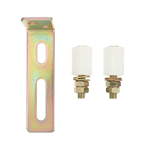 iplusmile Sliding Gate Roller Guide Wheel with L Post Bracket Nylon Dual Rollers for Garden Fence Slide Gate Support Hardware