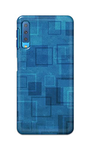 Image of Printed Hard Back Cover Case for Samsung Galaxy A7 2018 Back Cover (Plain Azure Blue) -702