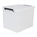 Iris Ohyama, Boîte de rangement, 38 L, avec clips, empilable, bureau, chambre, garage - Multi Box MBX-38 - Transparent