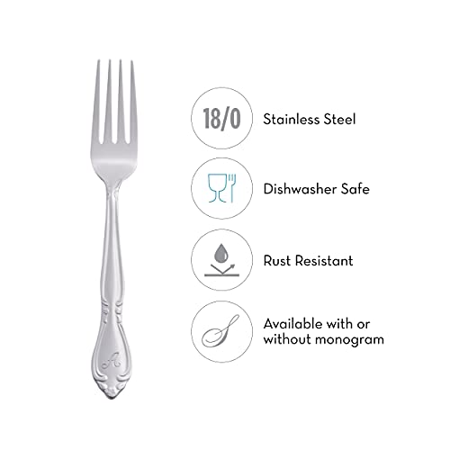 Riverridge 5417-843-D Rose 46 Piece Monogrammed Flatware Set, Letter D, No Size, Silver #TOP6