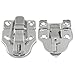 Rierdge 2 Pack Metal Toggle Latch - Duckbilled Hasp Catch with Padlock Hole for Jewelry Box, Cabinet, Toolbox, Case & DIY Crafts(Silver)