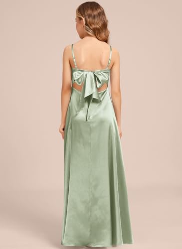 Cowl Junior Bridemaid Dress Girls Formal Dresses Stretch Satin Flower Girl Dresses Party Wedding Pageant2