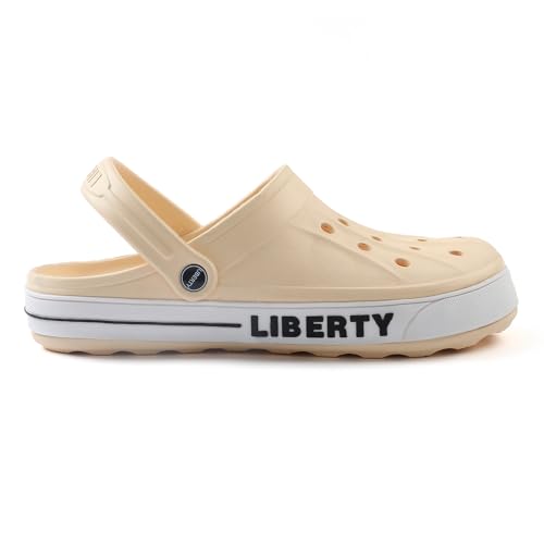 Image of Liberty A-HA LITEWALK Casual Slingback Clogs for Men with EVA Sole | Breathable and Lightweight | Soft Comfortable Footbed | Stylish Home Footwear | Slip On Comfort (Khakhi 8) Khaki
