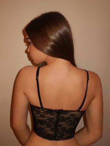 WDIRARA Women's Cut Out Lace Crop Bustier Corset Tank Top Sexy Going Out Party Club Tops2