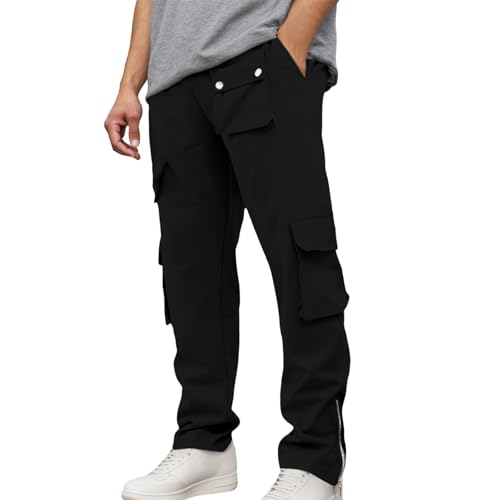 Pantalon cargo homme respirant léger avec cordon de serrage et grandes poches d'été