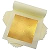 20 hojas de hojuelas de oro, hoja de oro de 24 quilates de alta calidad, 3.15 x 3.15 pulgadas, decoración artística para manualidades, perfecta para decorar pasteles, postres, bebidas