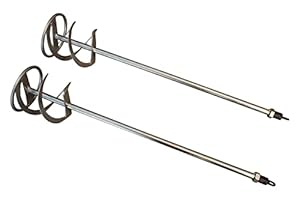 2 x Wendelrührer 100 x 600 mm Rührer Mörtelrührer Rührquirl Wendel-Rührstab mit Gewinde M14 Aufnahme für Rührwerke Rührkorb Ø 100 mm Länge 600 mm für Fertigputz, Estrich etc.
