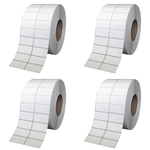 Image of BlackDreams Direct Thermal Label roll 38x25mm 2ups Without Gap 4000 /roll for All Barcode Printer(no Ribbon Required) (Pack of 4)