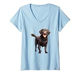Photo Gallery donna happy black labrador retriever amanti dei cani maglietta con collo a v Photo Gallery donna happy black labrador retriever amanti dei cani maglietta con collo a v