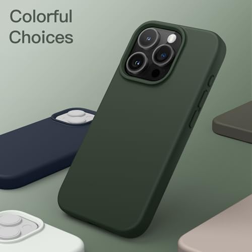 Image of JETech Silicone Case for iPhone 15 Pro, Cypress | Cover Silky Soft Touch, Shockproof Protection, Scratch Resistant, Microfiber Lining