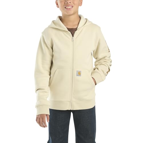 Image of Carhartt Kid's CP8675 Long-Sleeve Full-Zip Logo Sweatshirt - Boys