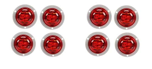 Belgrade Parts & Service, Inc. OEM Truck-Lite 30279R 30 Series High Profile, LED, Red Round, 8 Diode, Marker Clearance Light, PC, Gray Polycarbonate Flange Mount, PL-10, 12V (8 Pack)