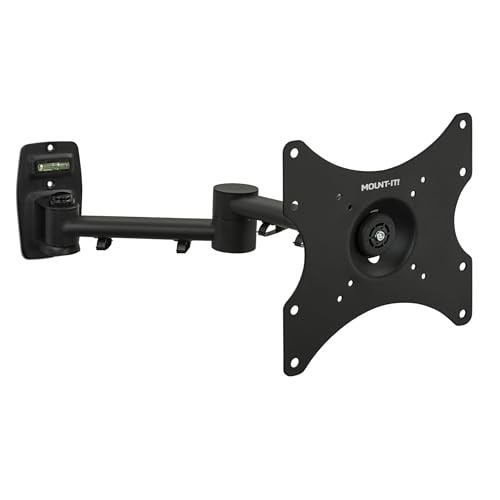 Mount-It! Full Motion TV Wall Mount Bracket for 13-42” Screens – 18' Articulating Arm, Quick Release Plate, Tilt Swivel Rotate, Anti-Theft Lock, Single Stud Install, Supports 44 lbs, VESA 75–200