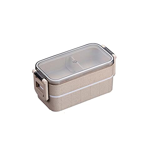 HJUGHPN Portapranzo Lunch Box per bento Box Picnic Contenitore per stoviglie scatole Termiche per Il Pranzo per Alimenti Lunchbox Scatole per Il Pranzo al Sacco(Beige)