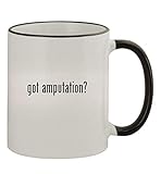 Knick Knack Gifts got amputation? - 11oz Colored Handle and Rim Coffee Mug, Black