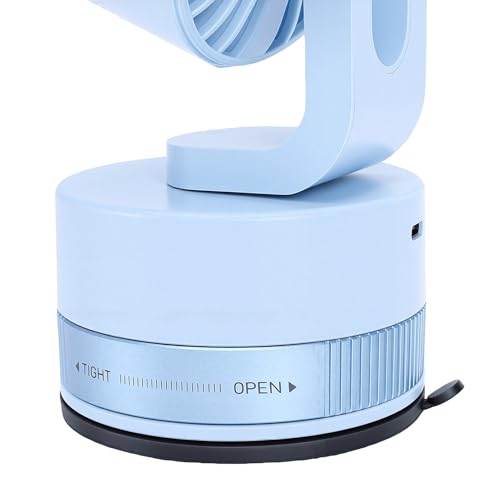 Petit ventilateur de bureau 6 vitesses bleu compact - 8