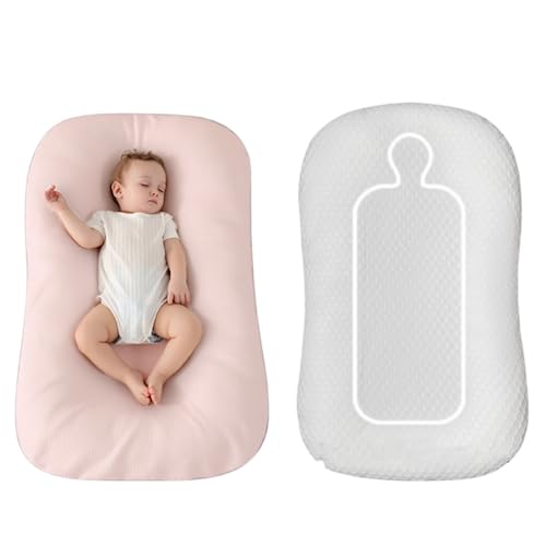 ベビーベッド ベッドインベッド 添い寝ベッド 乳幼児用ベッド ベビーネスト 寝返り防止 携帯型ベビーベッド ミニ 綿100% コンパクト 軽量 ポータブル 新生児 赤ちゃん 転落防止 綿素材 洗濯可能 お出かけ 出産祝い (PPT綿中綿,ピンク)