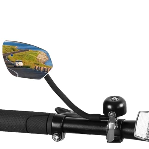 Espejo para Bicicleta - Accesorios de Retrovisor para Bicicleta - Accesorios de Ciclismo Ajustable 360° con Timbre, Visión Trasera Segura para y Patinete Eléctrico