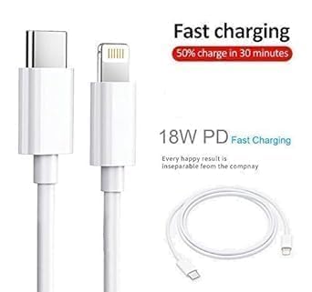 Image of Original 20W Fast Charger with Type C to Cable Compatible with iPhone 14 Pro,14 Pro,13,13 Pro,13 Pro Max,12,12 Pro Max,11,11 Pro Max,X,8 Series(All I-Pads) (Pack of 1) (DEC50)